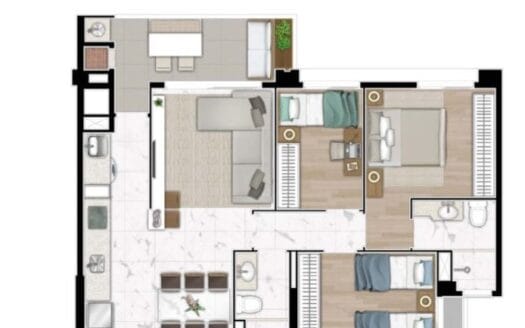 Apartamento de 81m² no Explore Botânico – 3 dormitórios